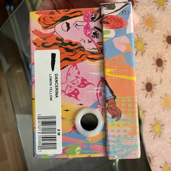 NIB Jeffrey Campbell Dancerina Leather Lemon Yellow Flats 8 - Picture 3 of 4